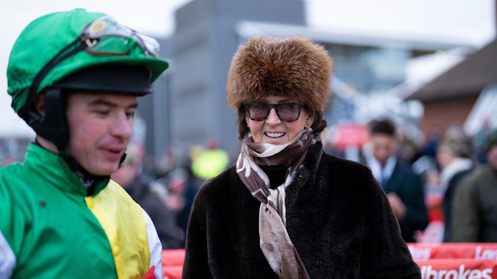 Charlie Deutsch and Venetia Williams and after Cloudy Glen's win