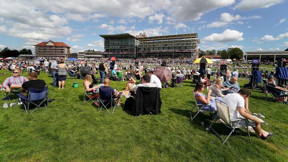 The Knavesmire during the Ebor meeting at York last August but it will be fenced off from the track on Thursday