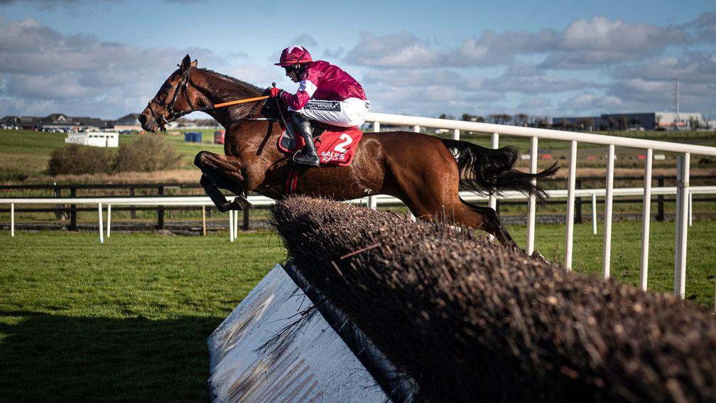 Battleoverdoyen: takes a fence on his way to victory at Galway