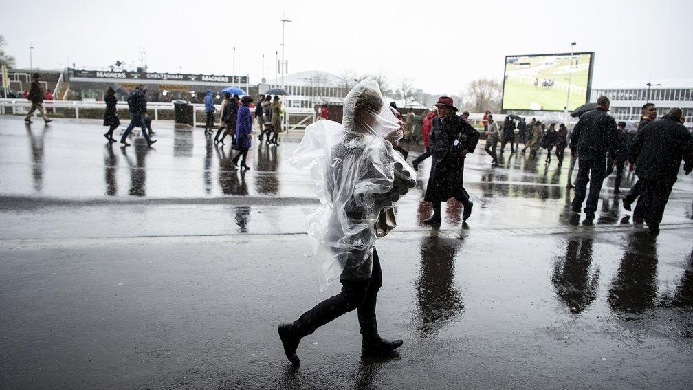 Rain on Gold Cup day at Cheltenham