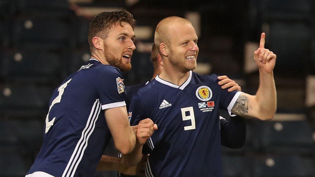 Steven Naismith (right) could be celebrating for Scotland in Israel