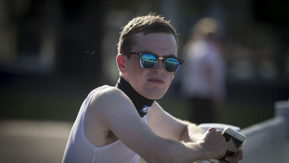 Jockey Tom Madden cools down at a sweltering Naas on Wednesday