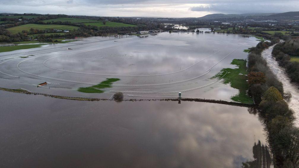 Cork racecourse on Thursday morning after significant rainfall (picture by permission of John Brennan)