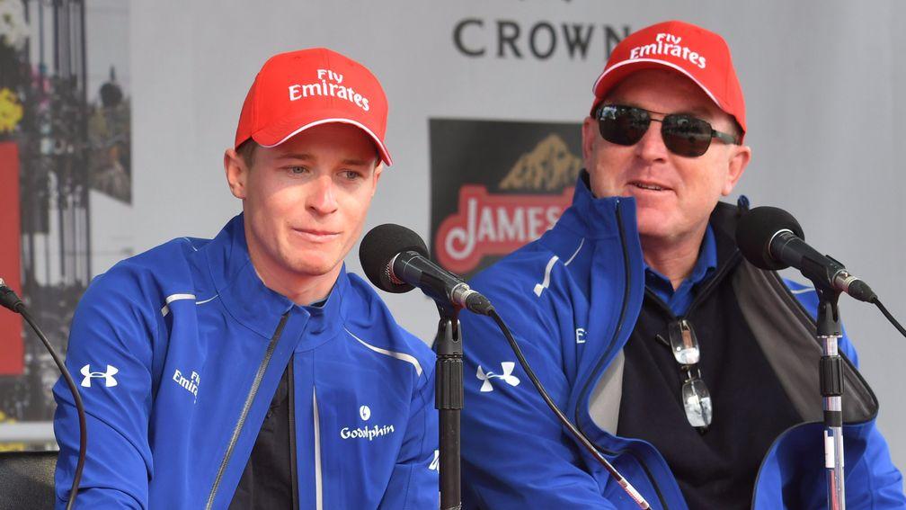 Godolphin jockey, James McDonald, and Godolphin trainer, John O'Shea, pictured in October: since then the former has been banned for 18 months and the latter has resigned