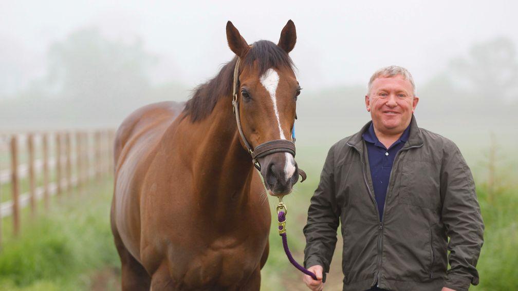 Stephen Louch with Caspian Prince at Mick Appleby's stables in Leicestershire. 31/5/2018 Pic Steve Davies