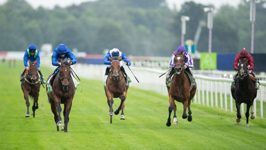 Ghaiyyath (second left) won two Ten To Follow bonus races in 2020, including the Juddmonte International