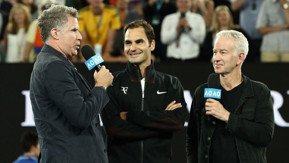 Will Ferrell and John McEnroe interview Roger Federer
