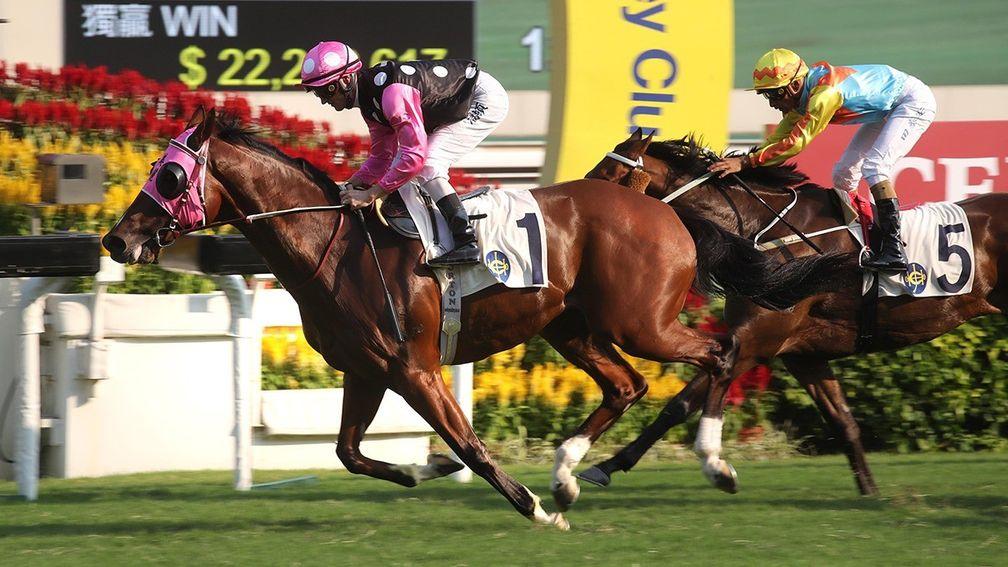 Beauty Generation (Zac Purton) makes a winning return in the Group 3 Celebration Cup at Sha Tin