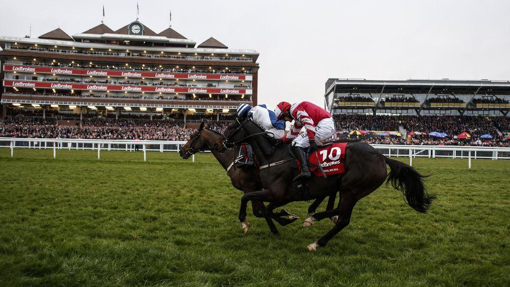 Total Recall won a thrilling Ladbrokes Trophy ahead of Whisper