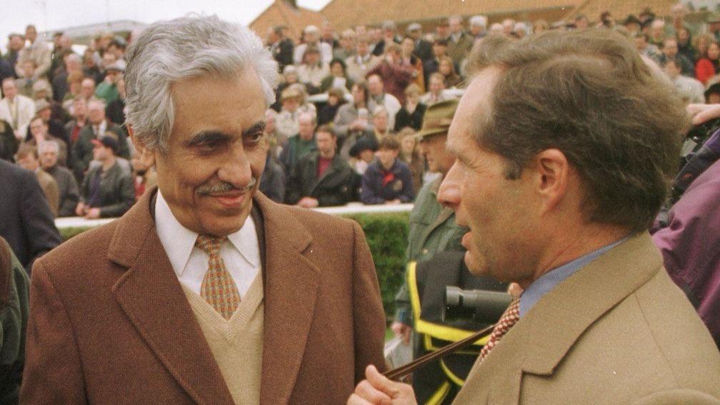 Khalid Abdullah with trainer Andre Fabre at Newmarket