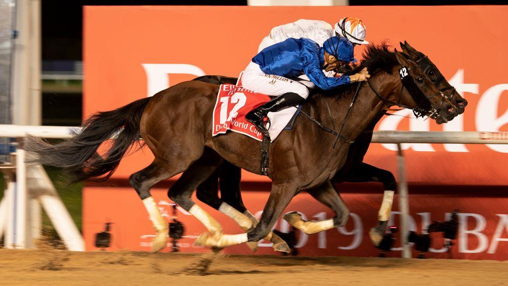 Gronkowski (far side) is just pipped by Thunder Snow in the Dubai World Cup