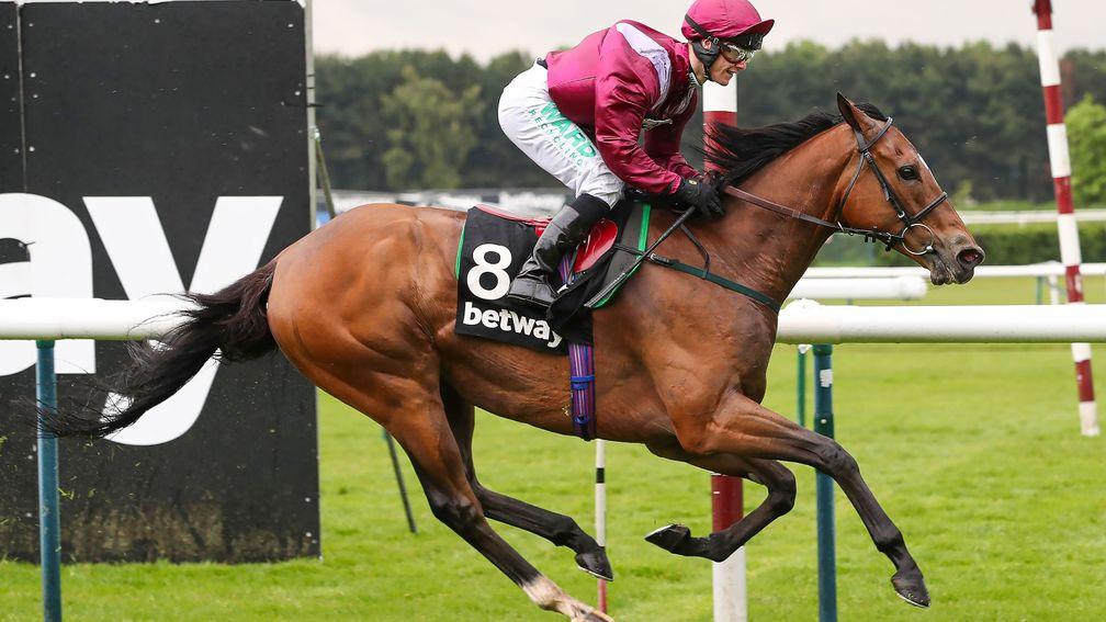 SAFE VOYAGE Trained by John Quinn for Mr Ross Harmon and ridden by Jason Hart Wins at HAYDOCK PARK 8/6/19Photograph by Grossick Racing Photography 0771 046 1723