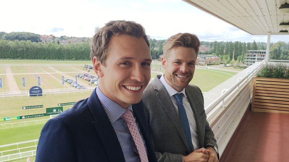 Cricket fans Oli Bell and Tom Stanley were reunited at Newbury on Saturday