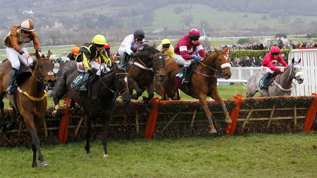 Attaglance and Harry Haynes (left) en route to victory in the Martin Pipe Conditional Handicap Hurdle