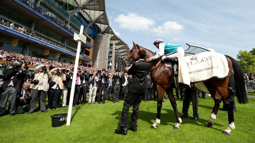 Frankel poses for pictures after winning the 2011 St James's Palace Stakes