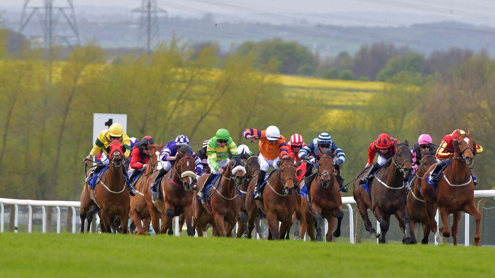 The tough uphill run to the finish at Pontefract where racing takes place on Monday