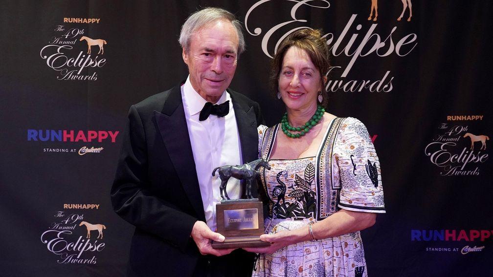 Strawbridge and his wife, Julia, after receiving the Eclipse Award as America's outstanding breeder of 2019 during a January ceremony at Gulfstream Park
