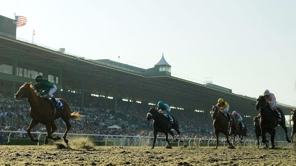 Raven's Pass wins the Breeders' Cup Classic in 2008 on the Pro-Ride surface at Churchill Downs