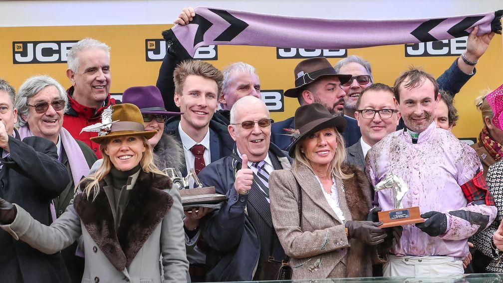 Members of the Owners Group after Pentland Hills's victory at the Cheltenham Festival