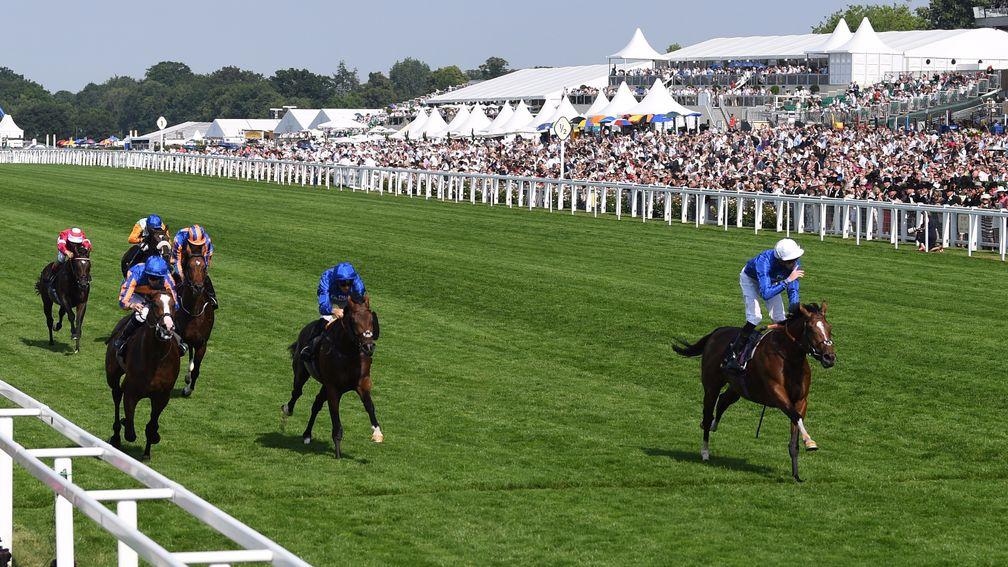 Churchill (orange striped cap) subsides to fourth in the St James's Palace Stakes, leaving many multiples across the week in tatters