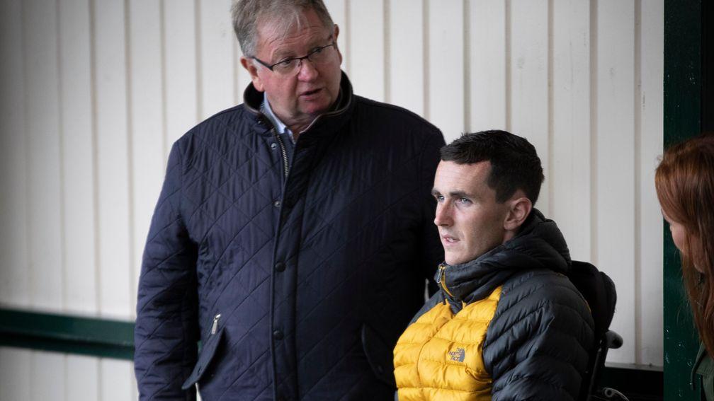 Jonjo Bright (right) and Ian Ferguson by the parade ring at Goffs