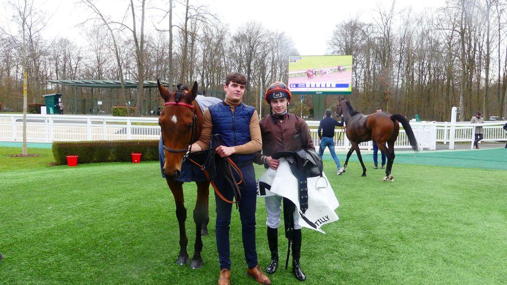 Fast Raaj and Alexis Pouchin after winning the Prix Montjeu at Chantilly