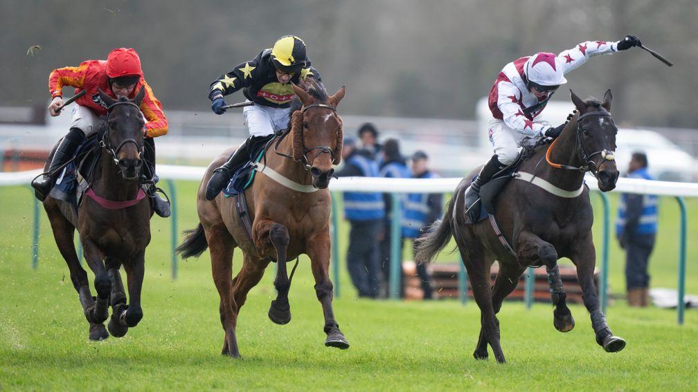 Small Bad Bob (right) wins under Harry Cobden at Fontwell on Monday