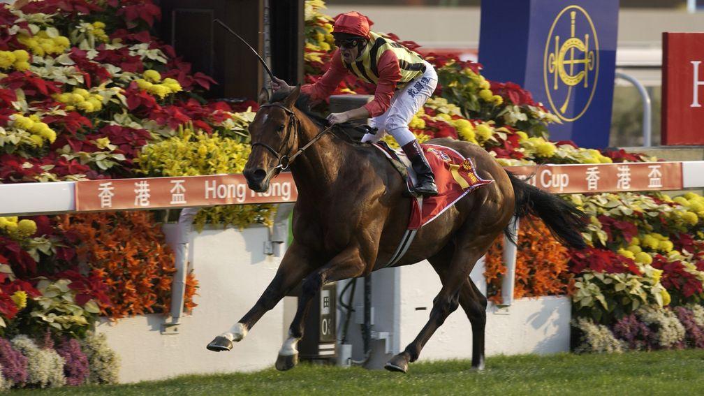 Falbrav with Frankie Dettori win the Hong Kong Cup in 2003