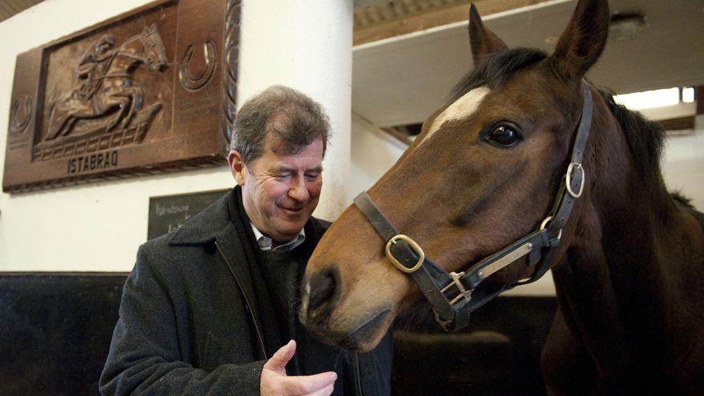 Pride and joy: owner J P McManus with Istabraq at his Martinstown Stud in 2010