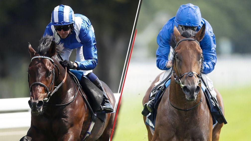 Minzaal and Naval Crown (right): two leading fancies in Saturday's Betfair Sprint Cup