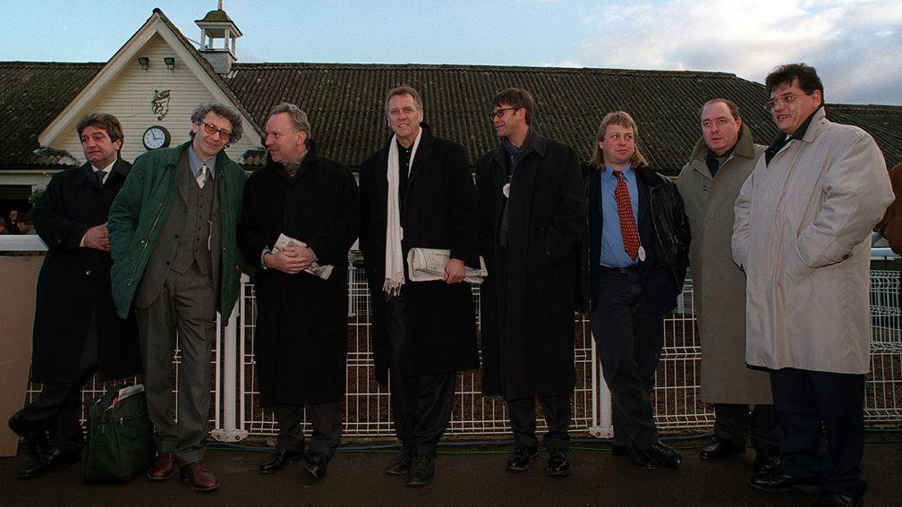 David Conolly-Smith (second left) with the Munich 8 syndicate at Warwick racecourse