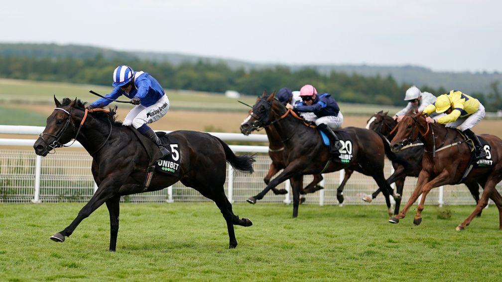 Khaadem stormed up the rail to register an emphatic victory in the Unibet Stewards' Cup