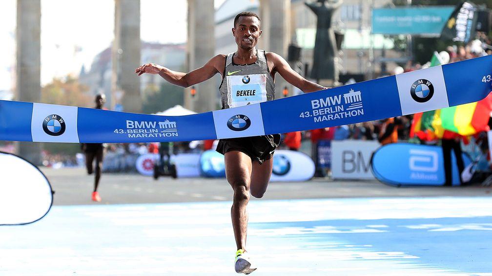 Kenenisa Bekele of Ethiopia won the Berlin Marathon in 2016