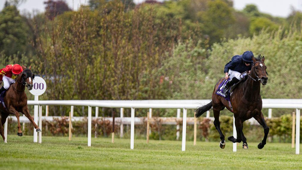 Bolshoi Ballet streaks clear of his rivals at Leopardstown and is now clear favourite for the Cazoo Derby