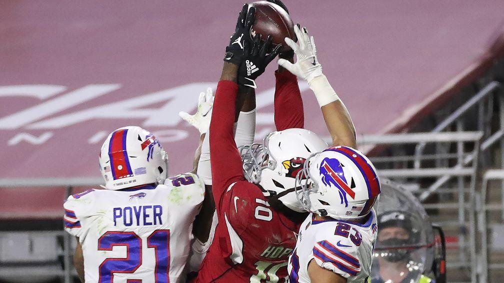 DeAndre Hopkins catches the game-winning touchdown pass for the Arizona Cardinals against the Buffalo Bills