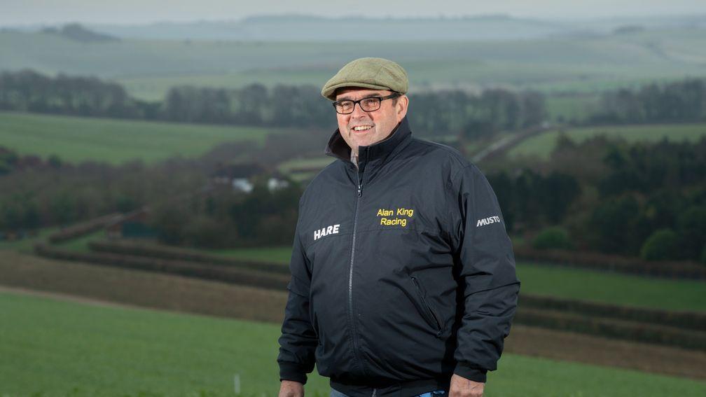 Master of all he surveys: Alan King has turned his Barbury Castle stables in Wiltshire into a leading dual-purpose yard
