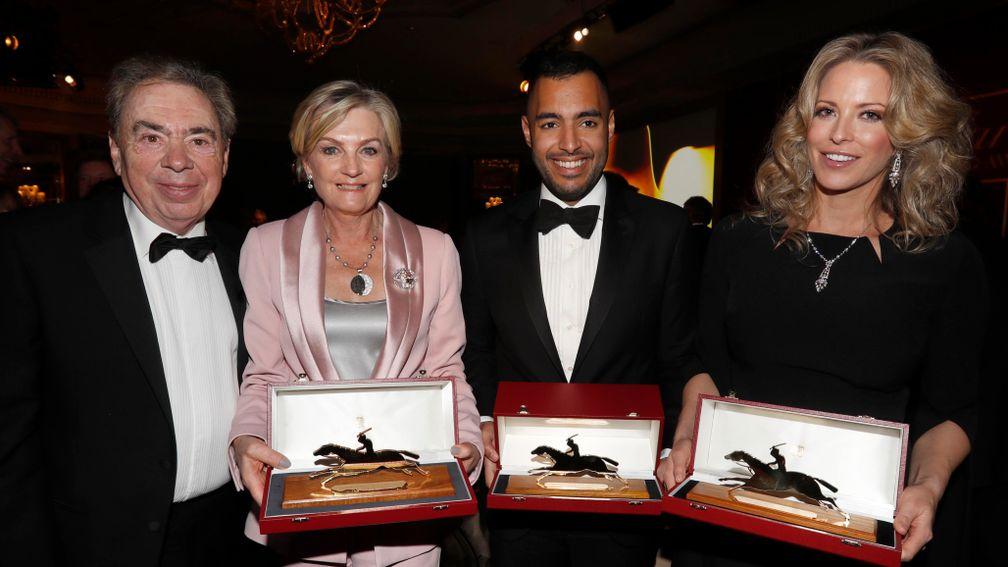Andrew and Madeleine Lloyd Webber with Sheikh Fahad and Shiekha Melissa, celebrating the Cartier awards of Too Darn Hot and Roaring Lion