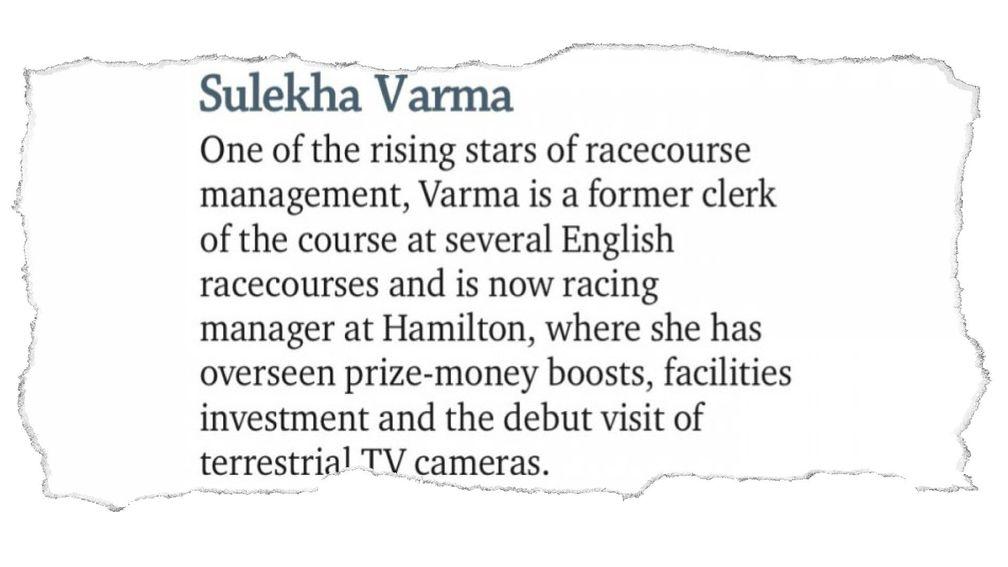 Varma was identified by Tom Kerr as one of the 35 under 35 to look out for, in the Racing Post in 2018