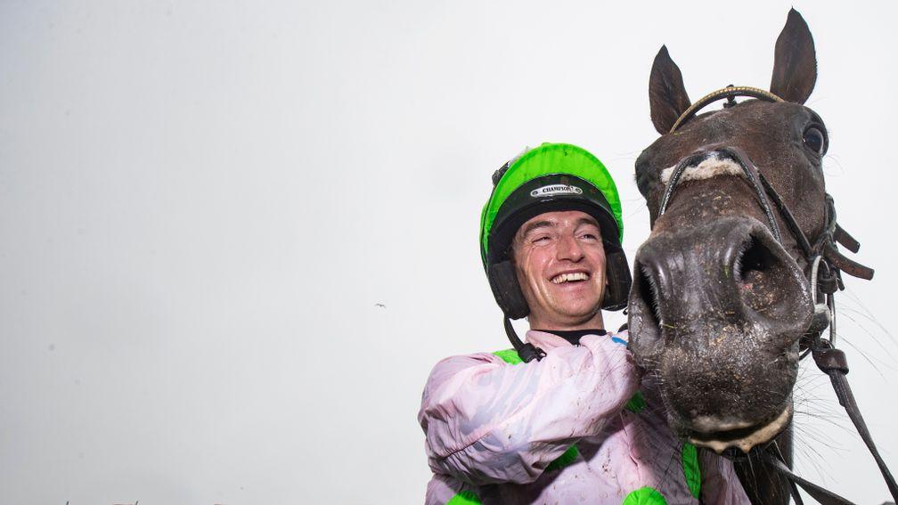 Thursday: Patrick Mullins and Sharjah, winners of the Galway Hurdle