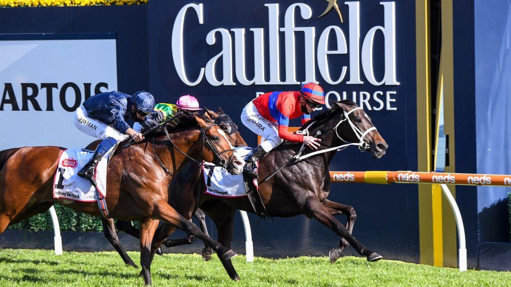 Mark Zahra partnered Verry Elleegant (red) to two Group 1 victories in Australia
