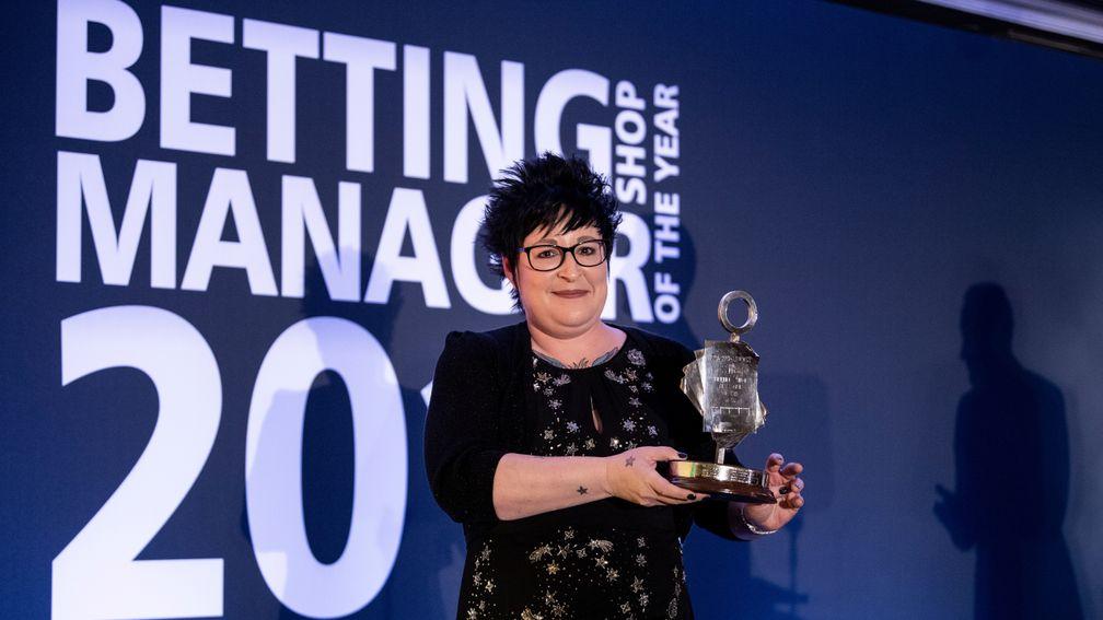 Lorraine Archibald celebrates winning Betting Shop Manager Of The Year