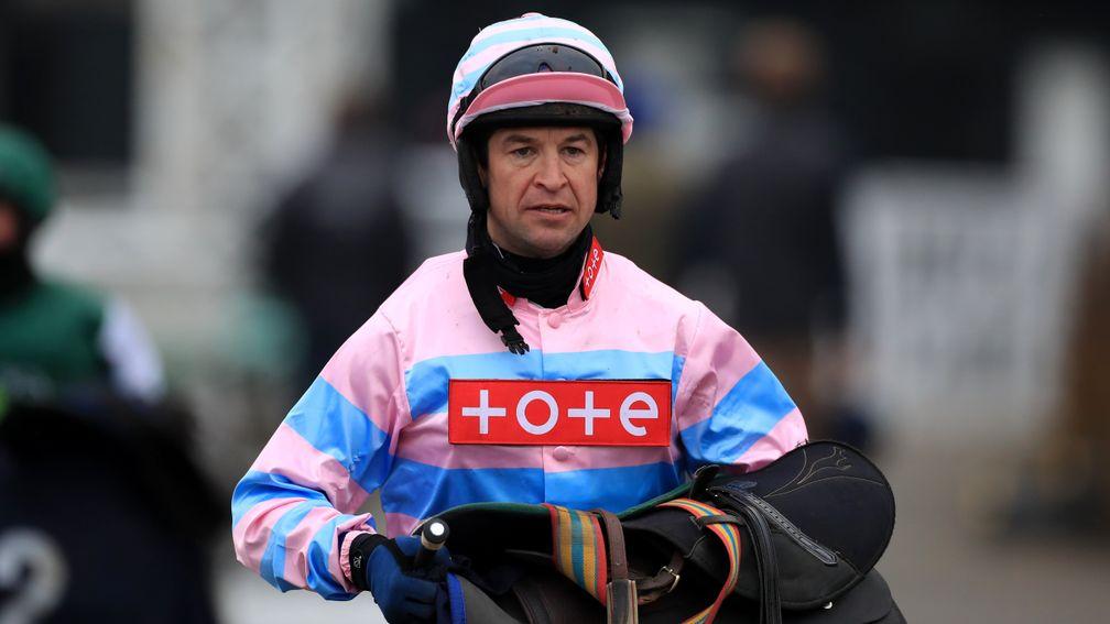 UTTOXETER, ENGLAND - MARCH 20: Robert Dunne at Uttoxeter Racecourse on March 20, 2021 in Uttoxeter, England. (Photo by Mike Egerton - Pool/Getty Images)