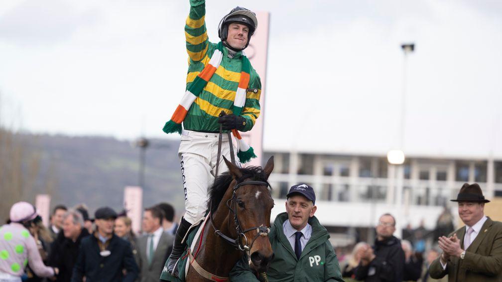Brian Hayes celebrated a first Cheltenham Festival winner onboard Impervious
