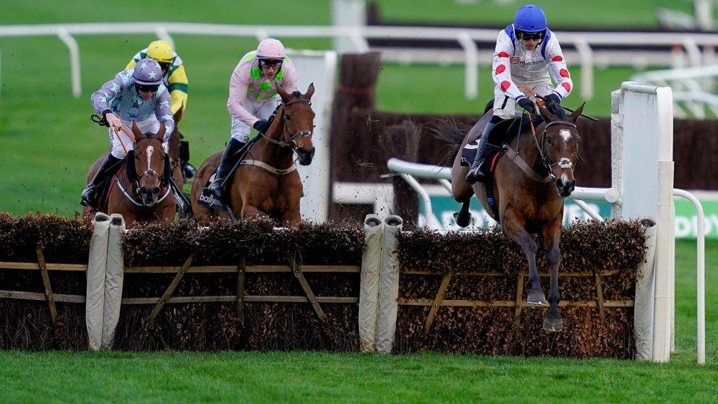 Harry Cobden steered Hermes Allen to a slick victory in the Ballymore Novices' Hurdle at Cheltenham