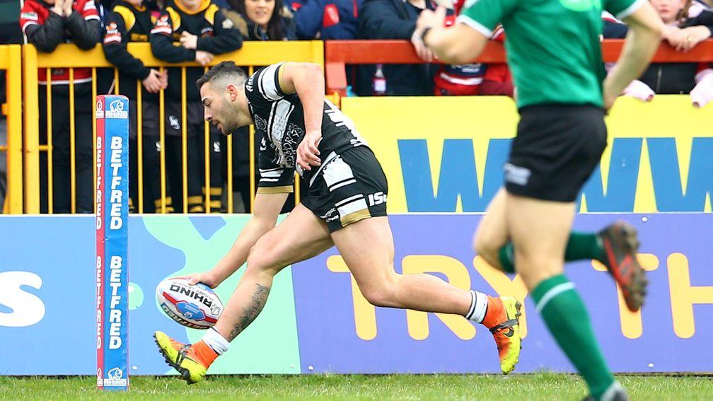 Hull FC’s Jake Connor touches down against Hull KR last month