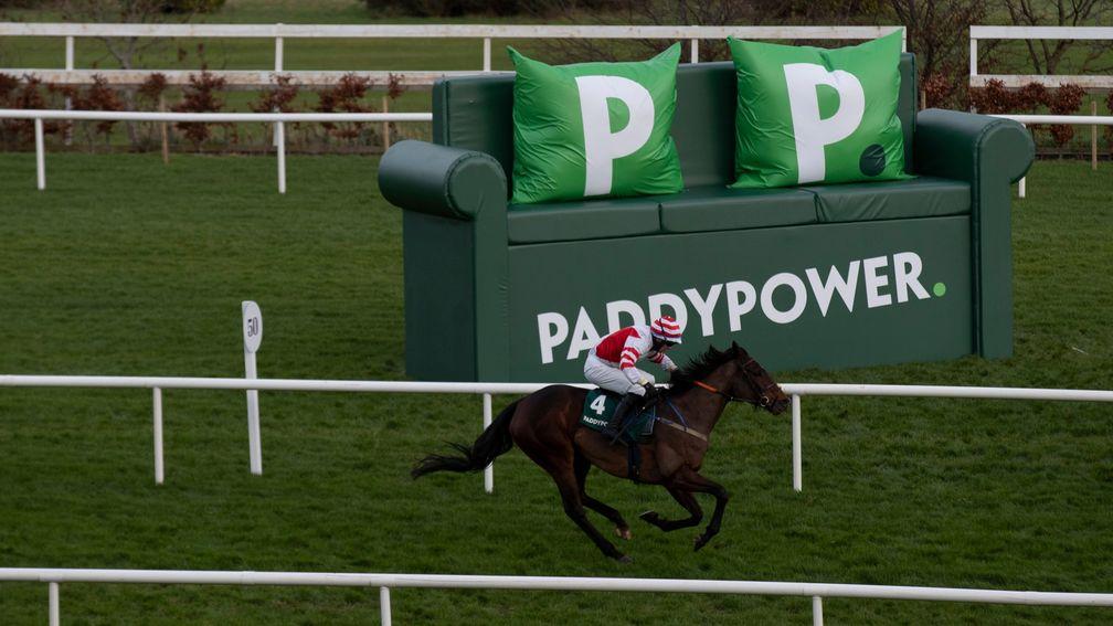 Master McShee (Ian Power) wins the 2m handicap hurdle at Leopardstown for trainer Paddy Corkery