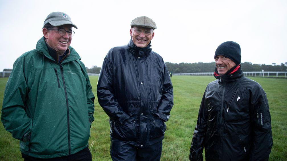 Team Enable: Teddy Grimthorpe with John Gosden and Frankie Dettori on the Newmarket gallops