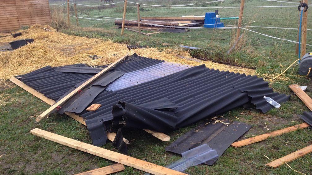 Sally Bentley's stables in Lincolnshire after thieves struck on Thursday night