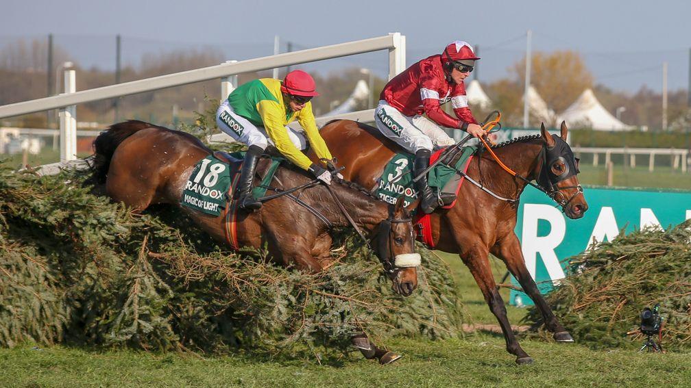Tiger Roll and Davy Russell lead from runner-up Magic Of Light