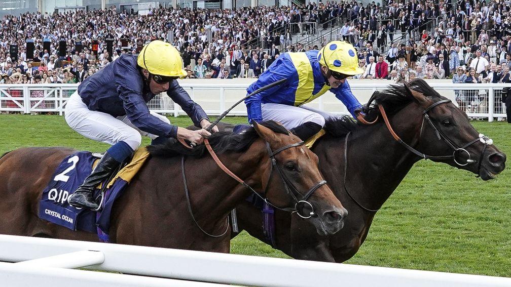 Poet's Word (right) gets the better of Crystal Ocean in last year's King George VI and Queen Elizabeth Stakes